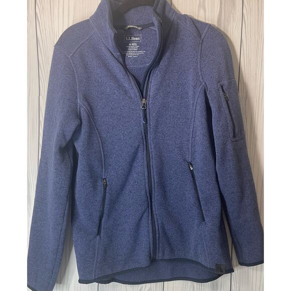 LL Bean Women’s Sz M Polar  Full Zip Fleece Jacket Blue - Picture 1 of 9